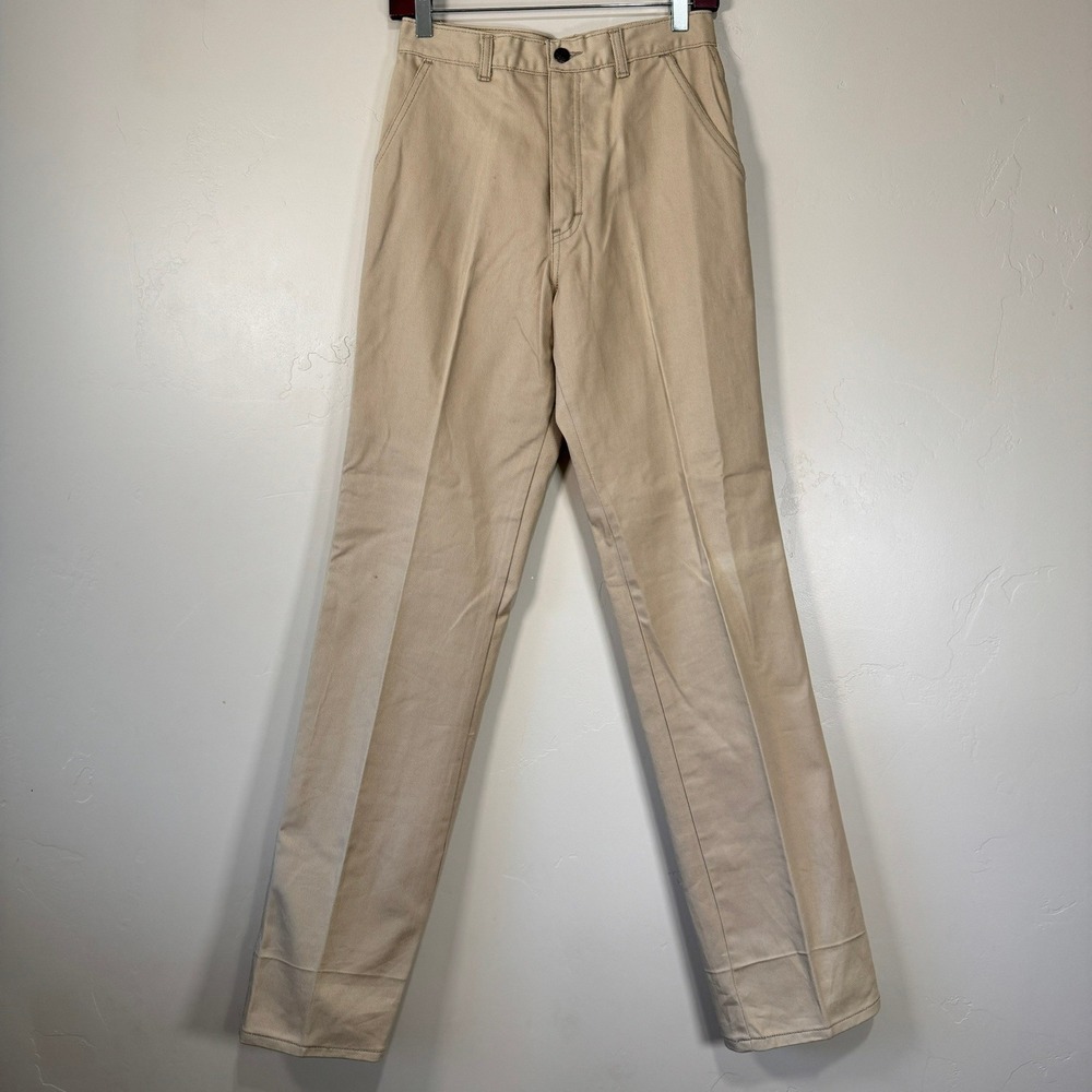 NWT 90s Izod Lacoste Straight Denim‎ Khaki Pleated Cotton Pants Women 10 VTG
